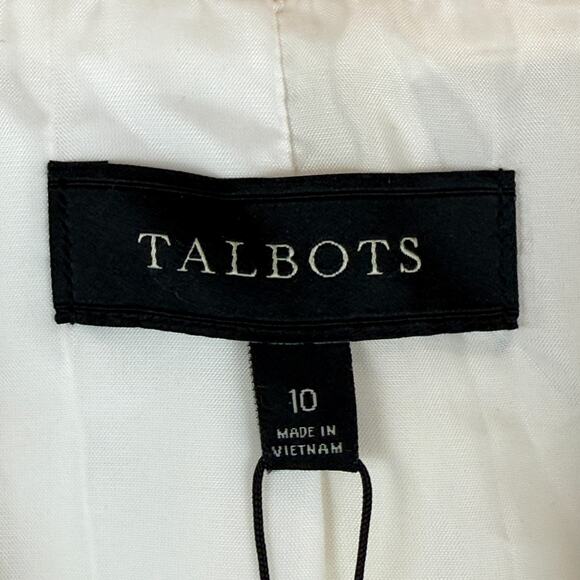 Talbots Jackie Fit Linen Blazer Jacket Women's 10 Ivory Classic Button Work NWT - Picture 4 of 8